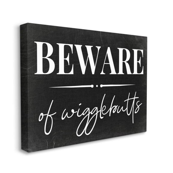 Stupell Industries Beware of Wigglebutts Pet Home Welcome Sign Canvas Wall Art Design by Daphne Polselli, 30" x 40"