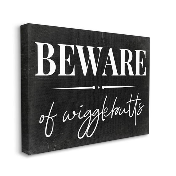 Stupell Industries Beware of Wigglebutts Pet Home Welcome Sign Canvas Wall Art Design by Daphne Polselli, 30" x 40"