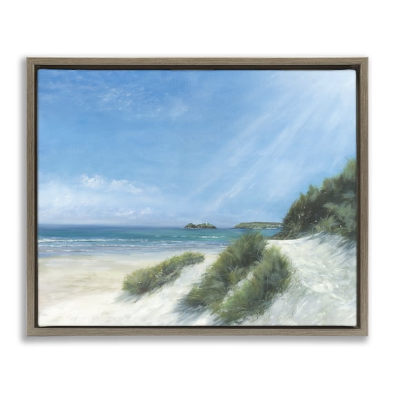 Stupell Industries Beyond Sunlit Sand Dunes Brown Framed Floater Canvas Wall Art design by Georgie Harrison, 17 x 21