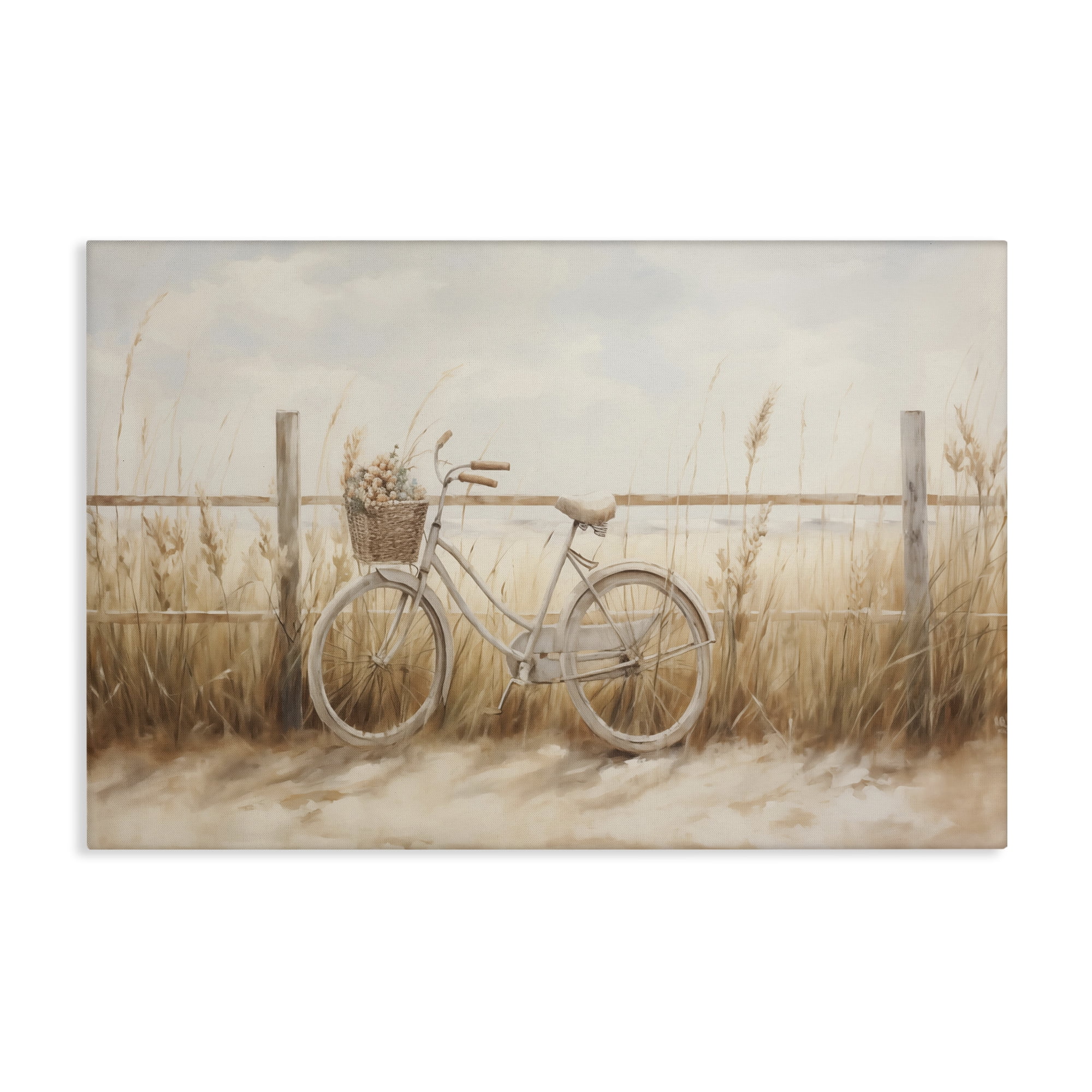 Stupell Industries Bicycle Basket with Herbs Landscape & Nature Painting Wrapped Canvas Art Print Wall Art, 24 x 16