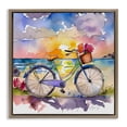 thumbnail image 1 of Stupell Industries Coastal Bicycle By The Seaside Brown Floating Frame Canvas Art, 18 x 18, by Shelly Craig, 1 of 8