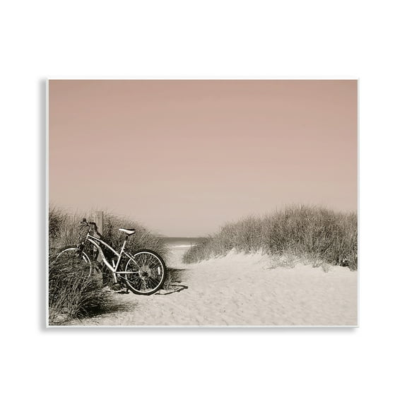 Stupell Industries Bicycle Ride Paused Nautical & Beach Photography Unframed Art Print Wall Art, 14 x 11