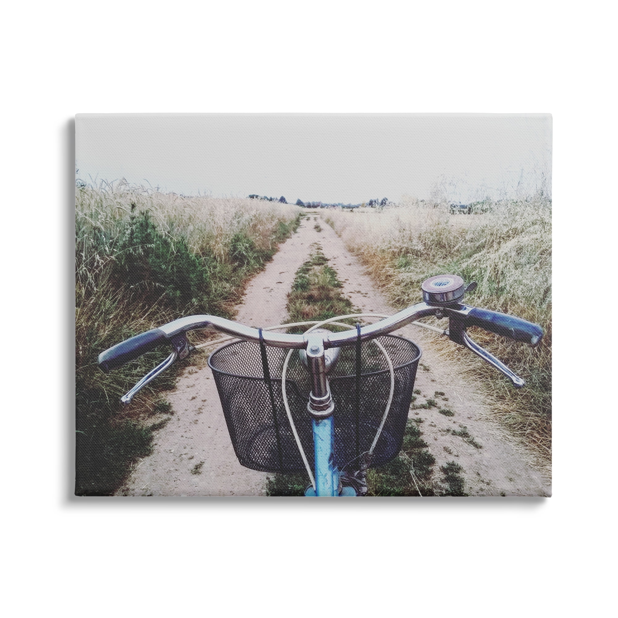 Stupell Industries Bicycle on Rural Path Nature Photography Gallery Wrapped Canvas Print Wall Art, 48 x 36
