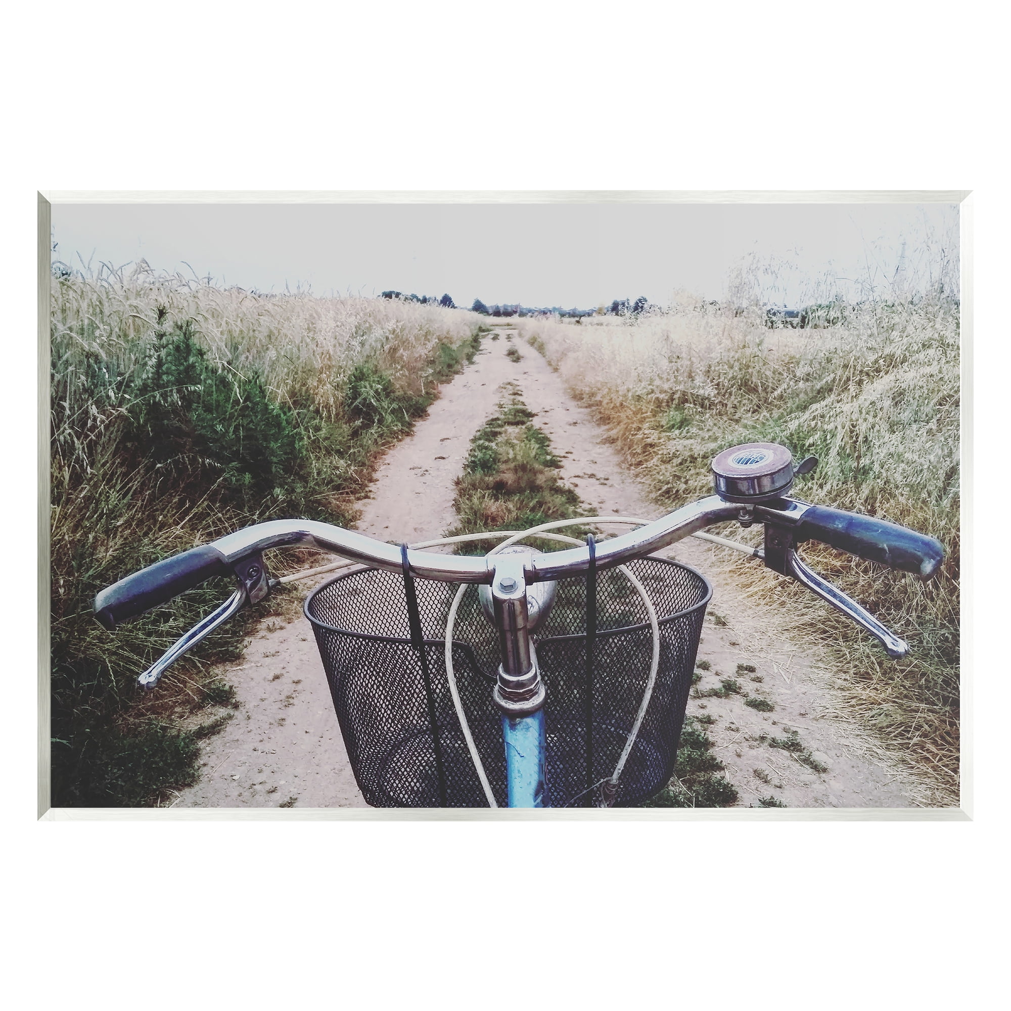 Stupell Industries Bicycle on Rural Path Nature Photography Unframed Art Print Wall Art, 15 x 10