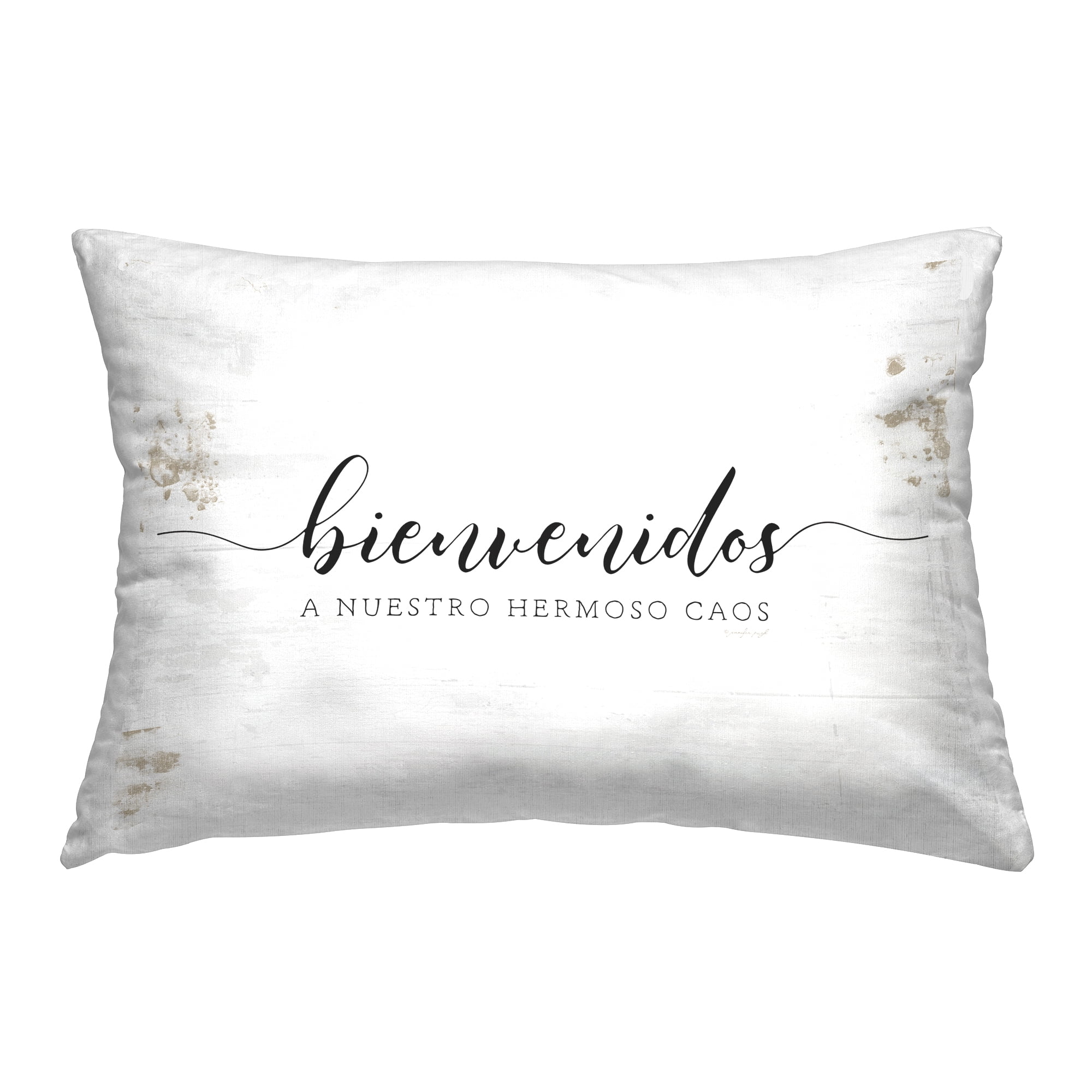 Stupell Industries Bienvenidos a Nuestro Hermoso Caos Decorative Printed Throw Pillow, 14 x 7 x 20