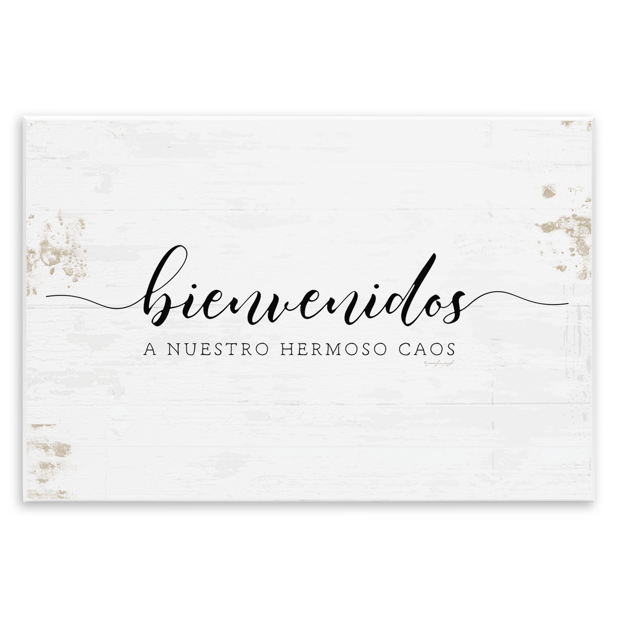 Stupell Industries Bienvenidos a Nuestro Hermoso Caos Inspirational Quotes & Sayings Painting Unframed Art Print Wall Art, 15 x 10
