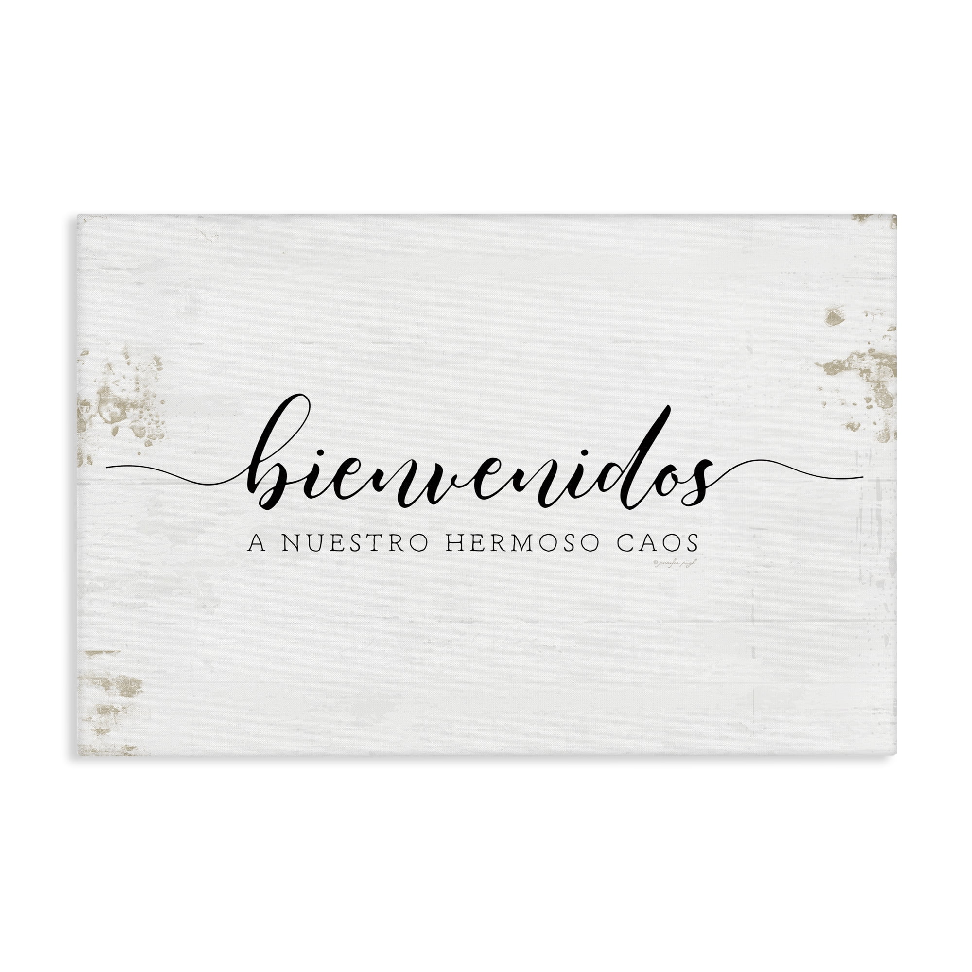 Stupell Industries Bienvenidos a Nuestro Hermoso Caos Inspirational Quotes & Sayings Painting Wrapped Canvas Art Print Wall Art, 36 x 24
