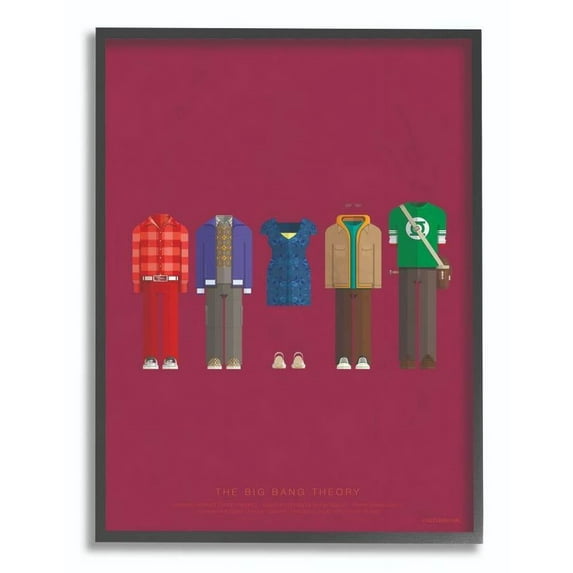 Stupell Industries Big Bang Theory Famous People Characters Fashion Design Framed Wall Art by Fred Birchal