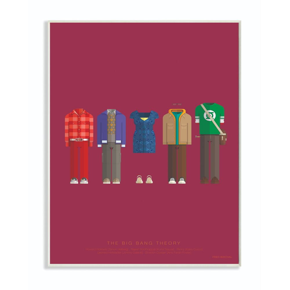 Stupell Industries Big Bang Theory Famous People Characters Fashion Design Wall Plaque by Fred Birchal