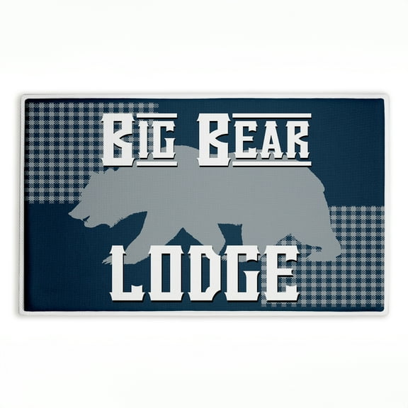 Stupell Industries Big Bear Lodge Printed Plush Bath Mat and Bath Rug, design by Kim Allen, 18"x30"