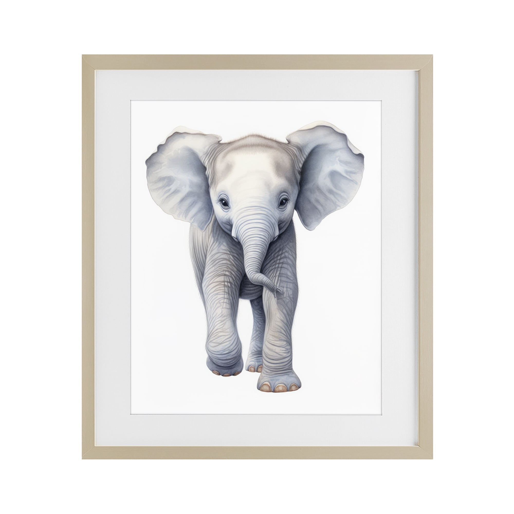 Stupell Industries Big Budding Pachyderm Birch Framed Print Under Glass, design by Ray Powers