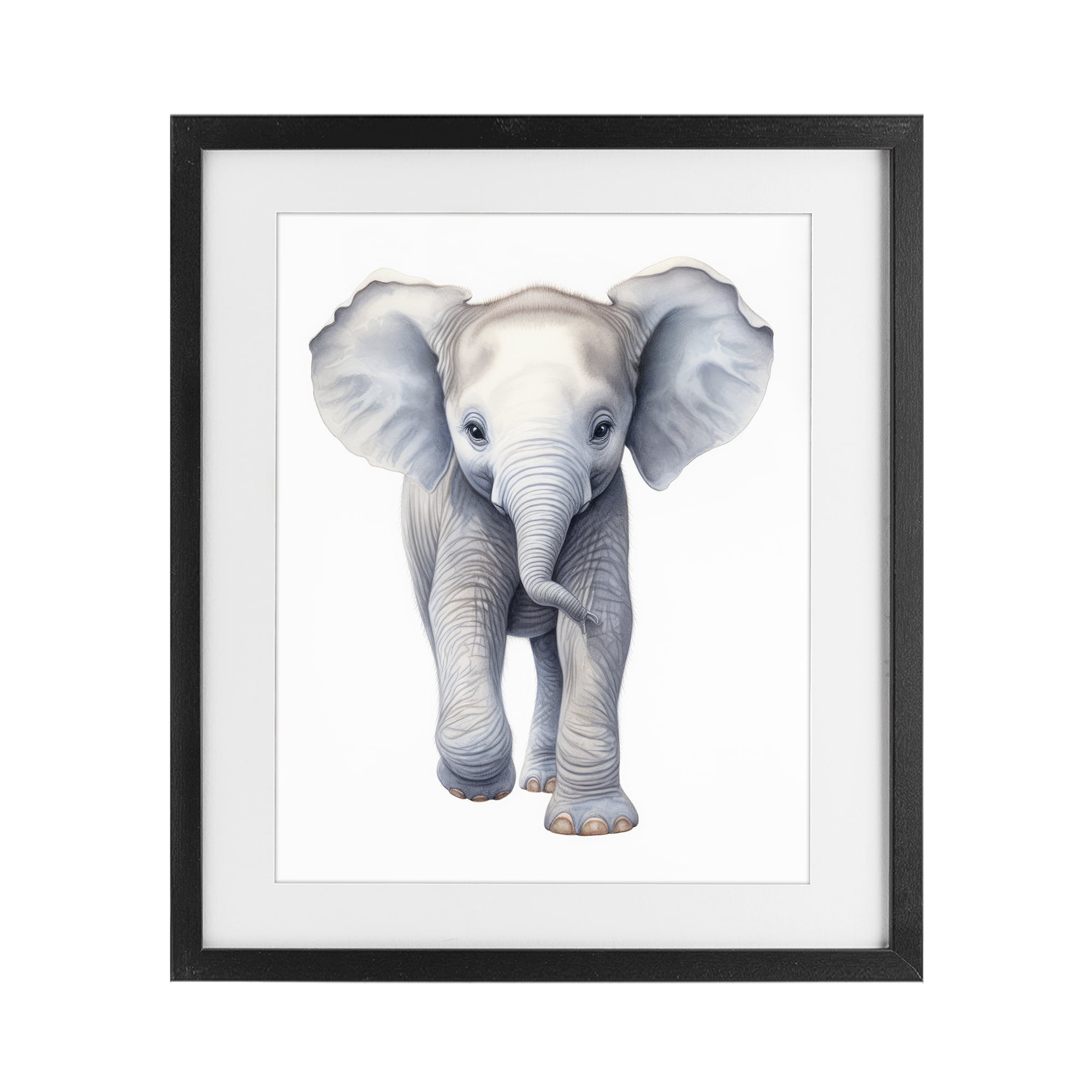 Stupell Industries Big Budding Pachyderm Black Framed Print Under Glass, design by Ray Powers
