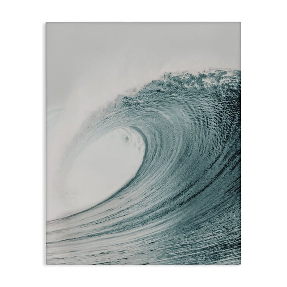 Stupell Industries Big Curled Sea Wave Nautical & Beach Photography Wrapped Canvas Art Print Wall Art, 30 x 40