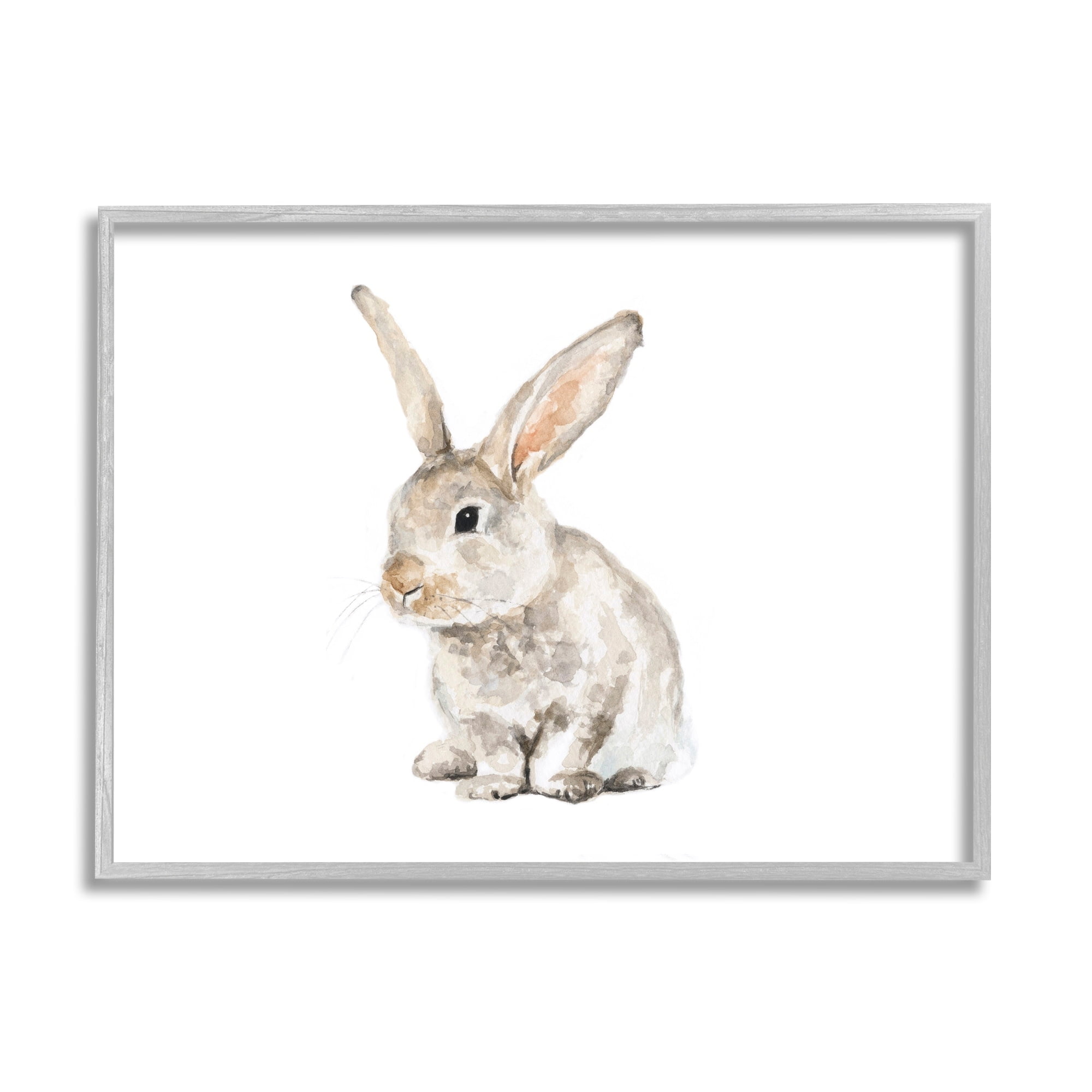 Stupell Industries Big Ear Bunny Rabbit Children's Watercolor Wild Animal, 20 x 16,Design by Fox Hollow Studios