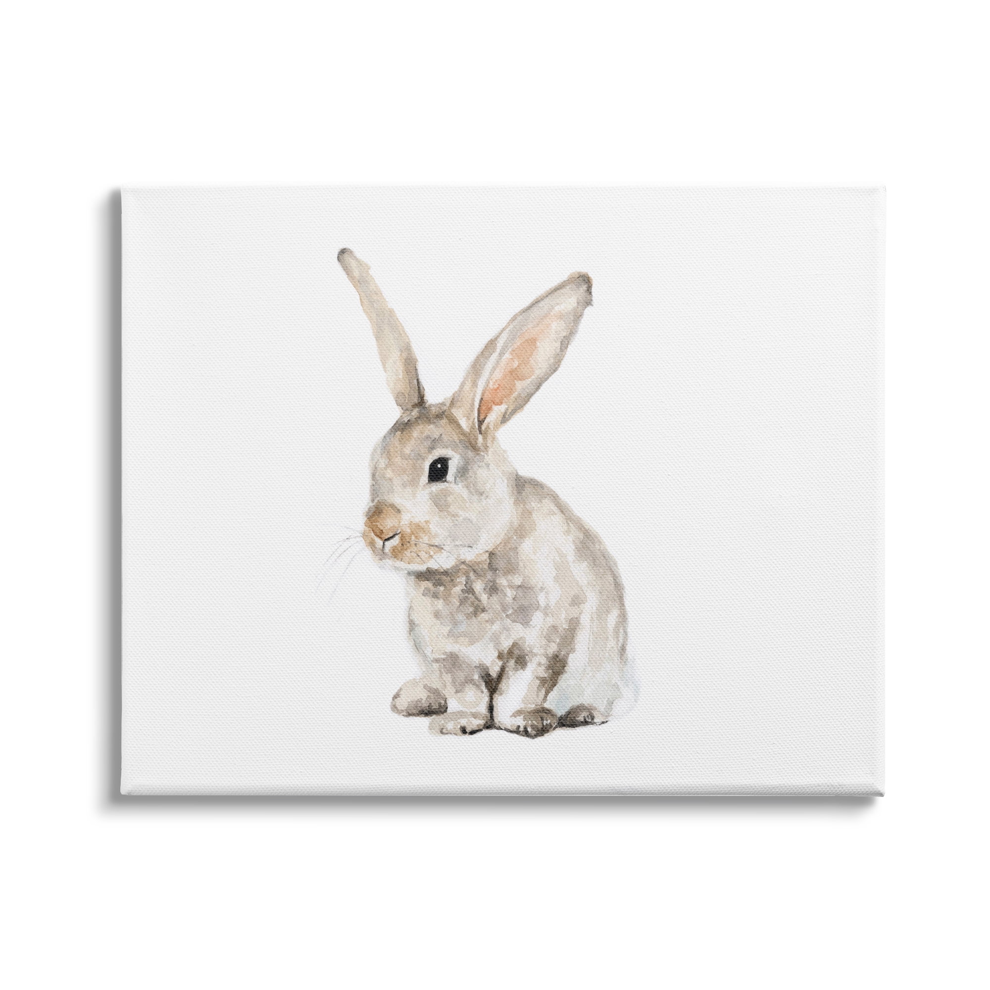 Stupell Industries Big Ear Bunny Rabbit Children's Watercolor Wild Animal, 30 x 24,Design by Fox Hollow Studios