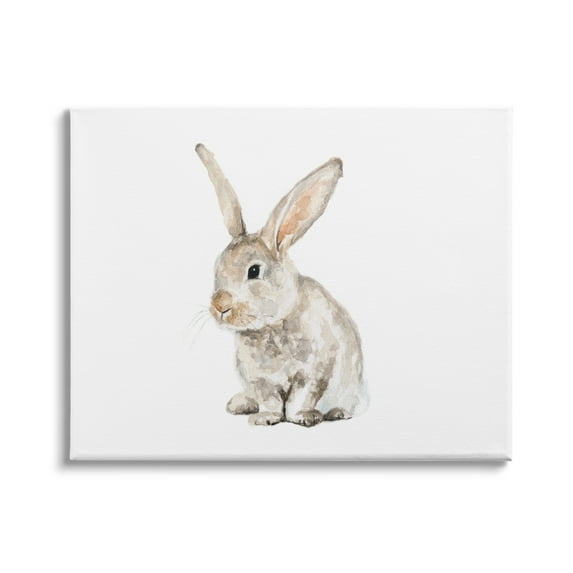 Stupell Industries Big Ear Bunny Rabbit Children's Watercolor Wild Animal, 40 x 30,Design by Fox Hollow Studios