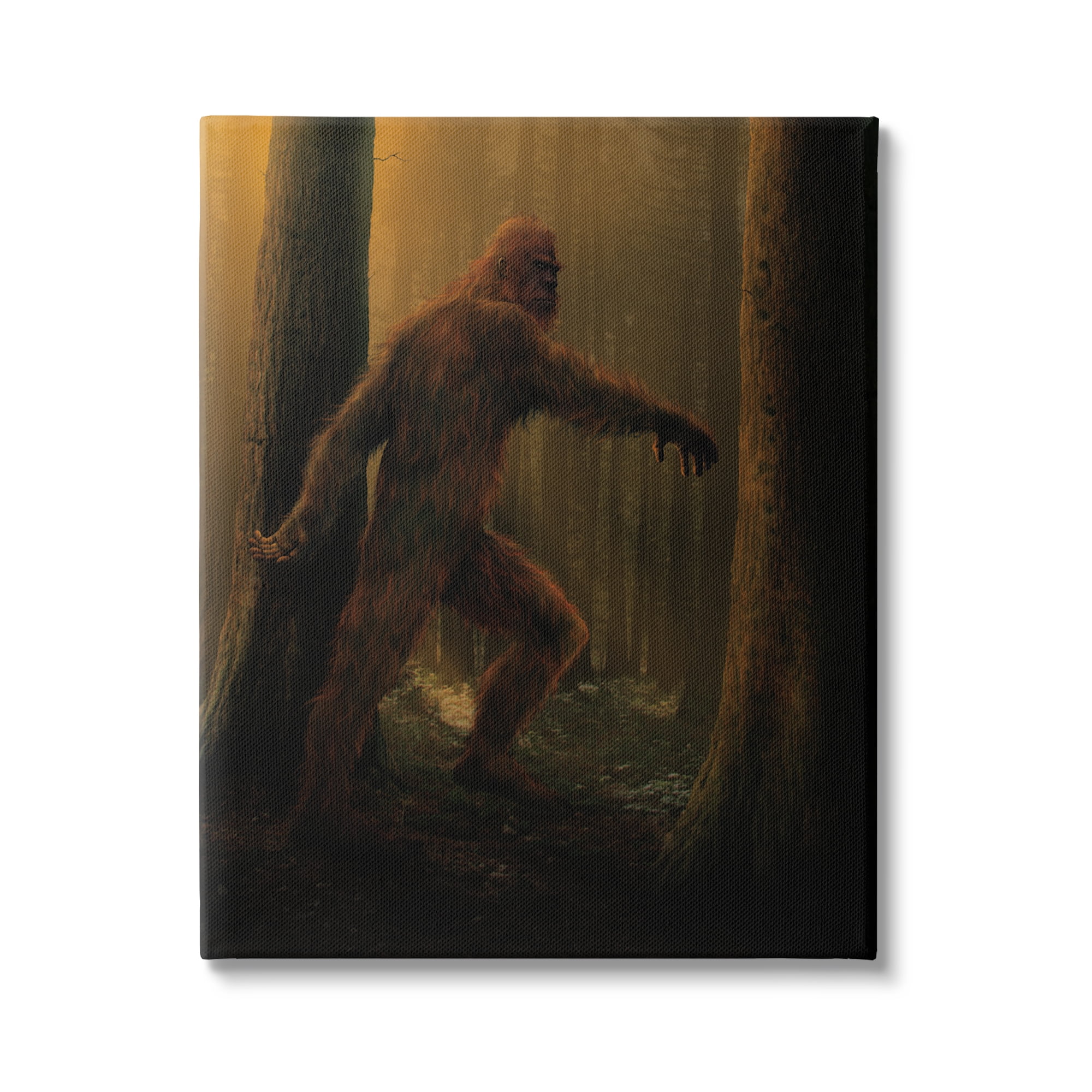 Stupell Industries Big Foot in Nature Fairy Tales & Fantasy Painting Gallery Wrapped Canvas Art Print Wall Art, 36 x 48