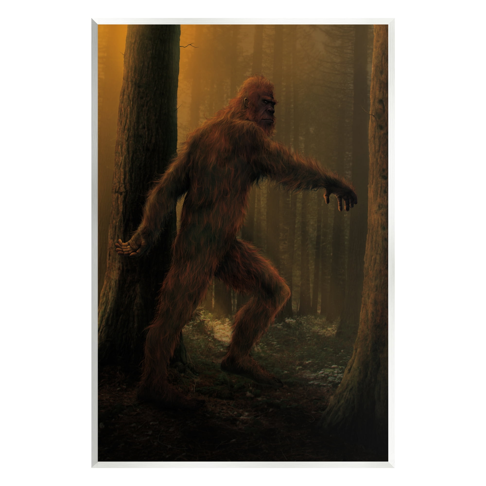 Stupell Industries Big Foot in Nature Fairy Tales & Fantasy Painting Unframed Art Print Wall Art, 10 x 15