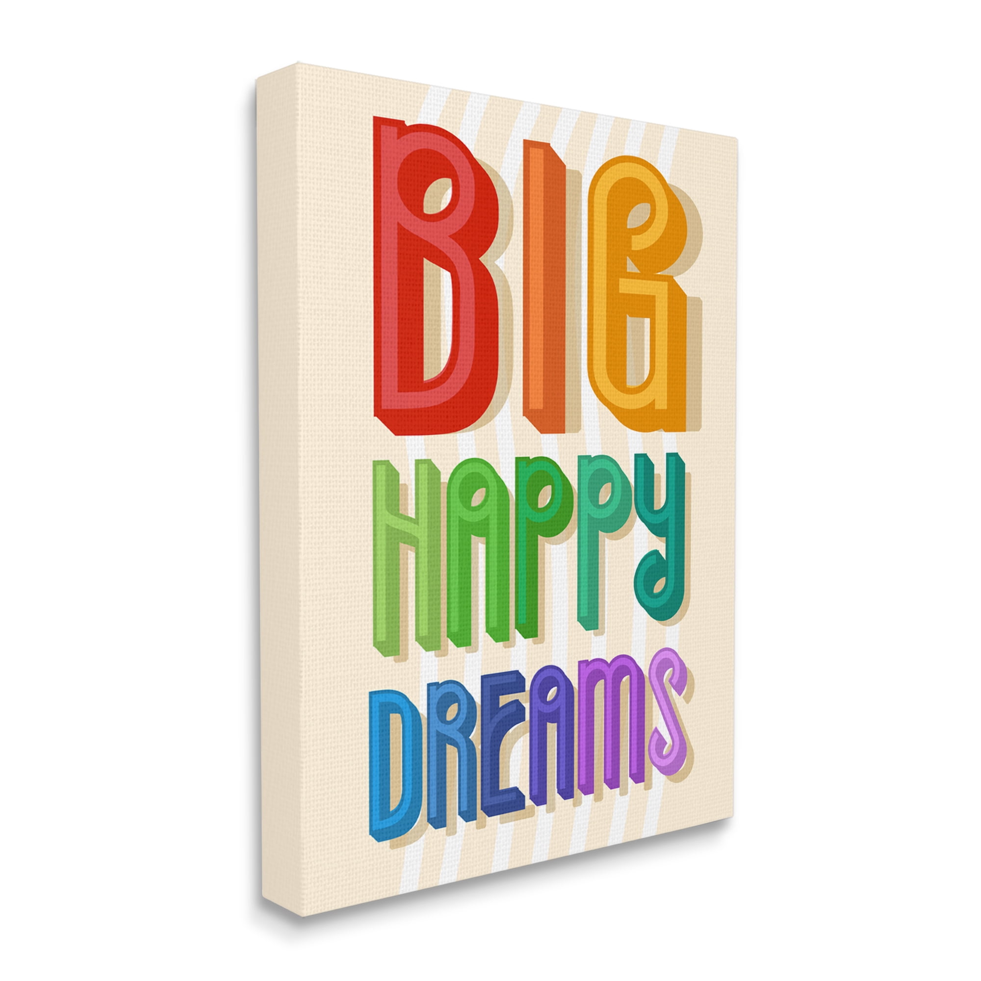 Stupell Industries Big Happy Dreams Encouragement Retro Rainbow Font, 30 x 40, Designed by Daphne Polselli