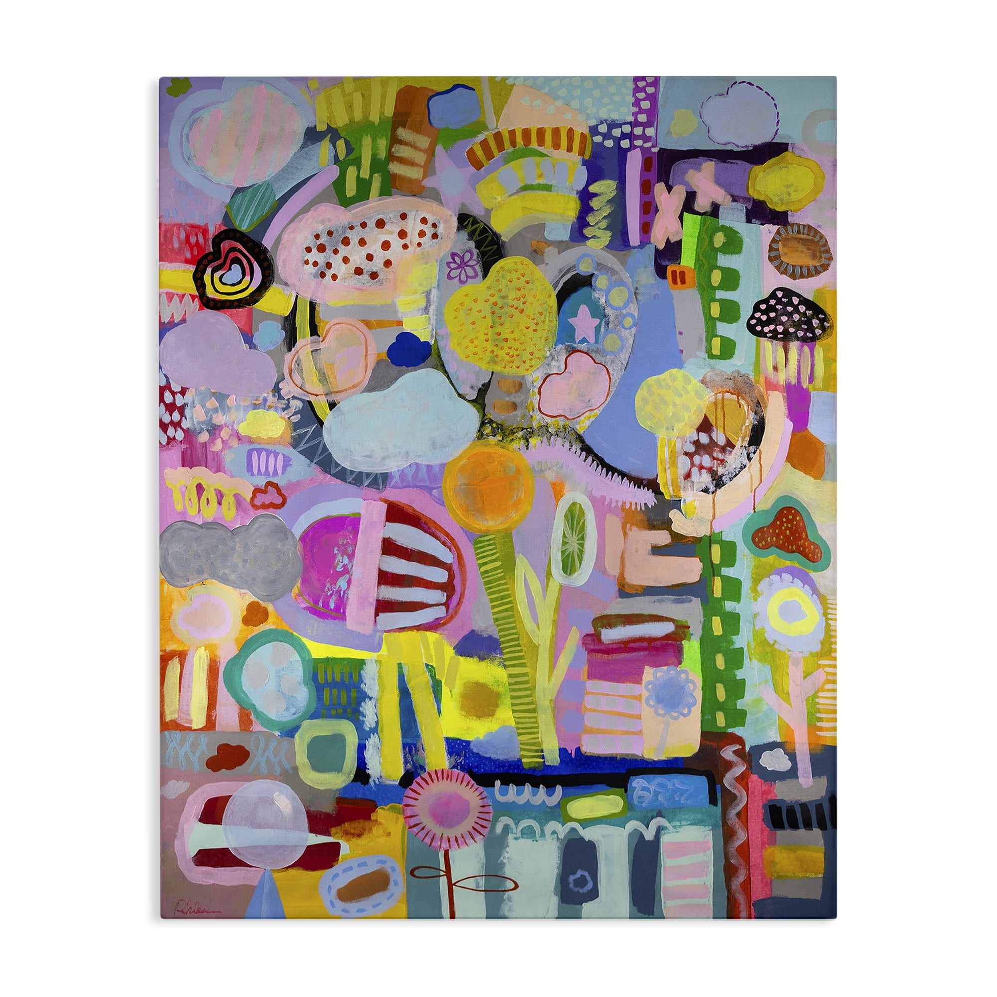 Stupell Industries Big Happy Whimsical Collage Canvas Wall Art, design by Mary Robertson