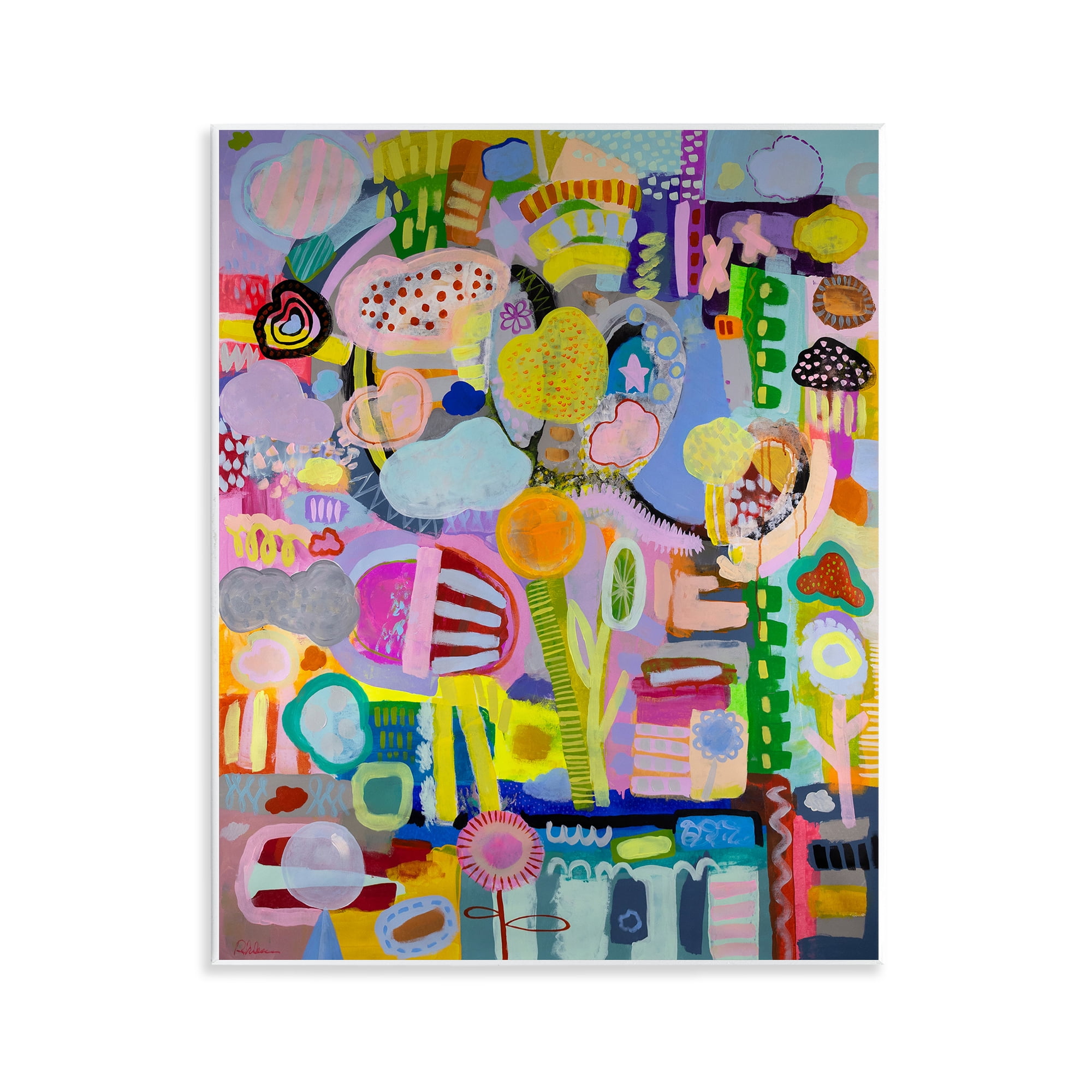 Stupell Industries Big Happy Whimsical Collage Wall Plaque Art, design by Mary Robertson