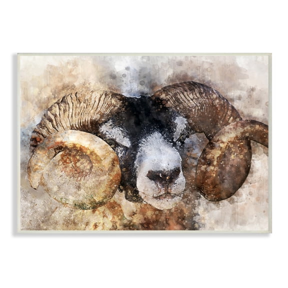 Stupell Industries Big Horned Ram Abstract Dreamlike Portrait Wall Plaque by Ziwei Li