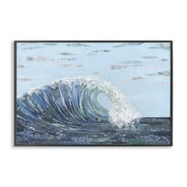 Stupell Industries Big Kahuna Wave Landscape Painting Black Framed Art Print Wall Art, 18 x 12