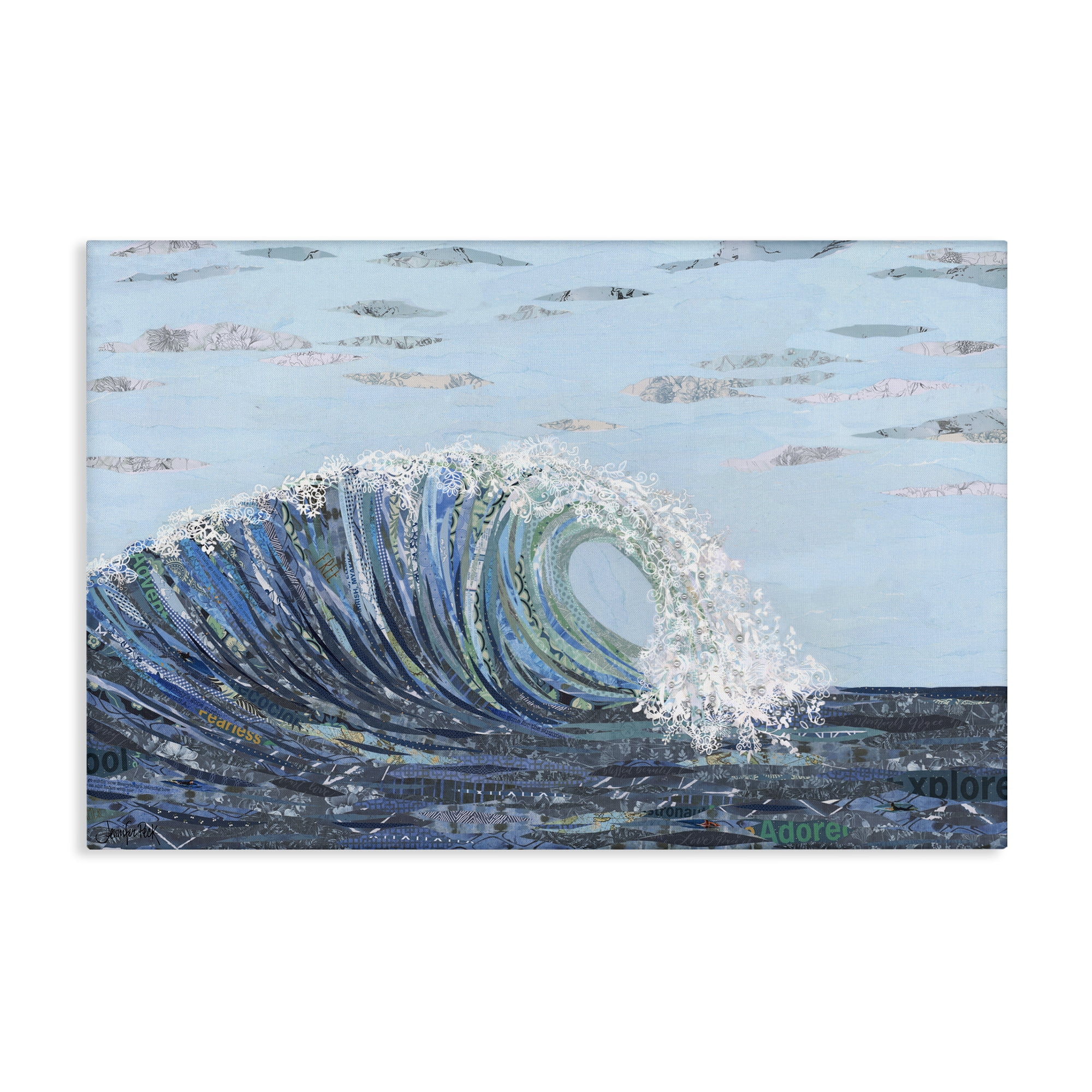 Stupell Industries Big Kahuna Wave Landscape Painting Gallery Wrapped Canvas Art Print Wall Art, 45 x 30