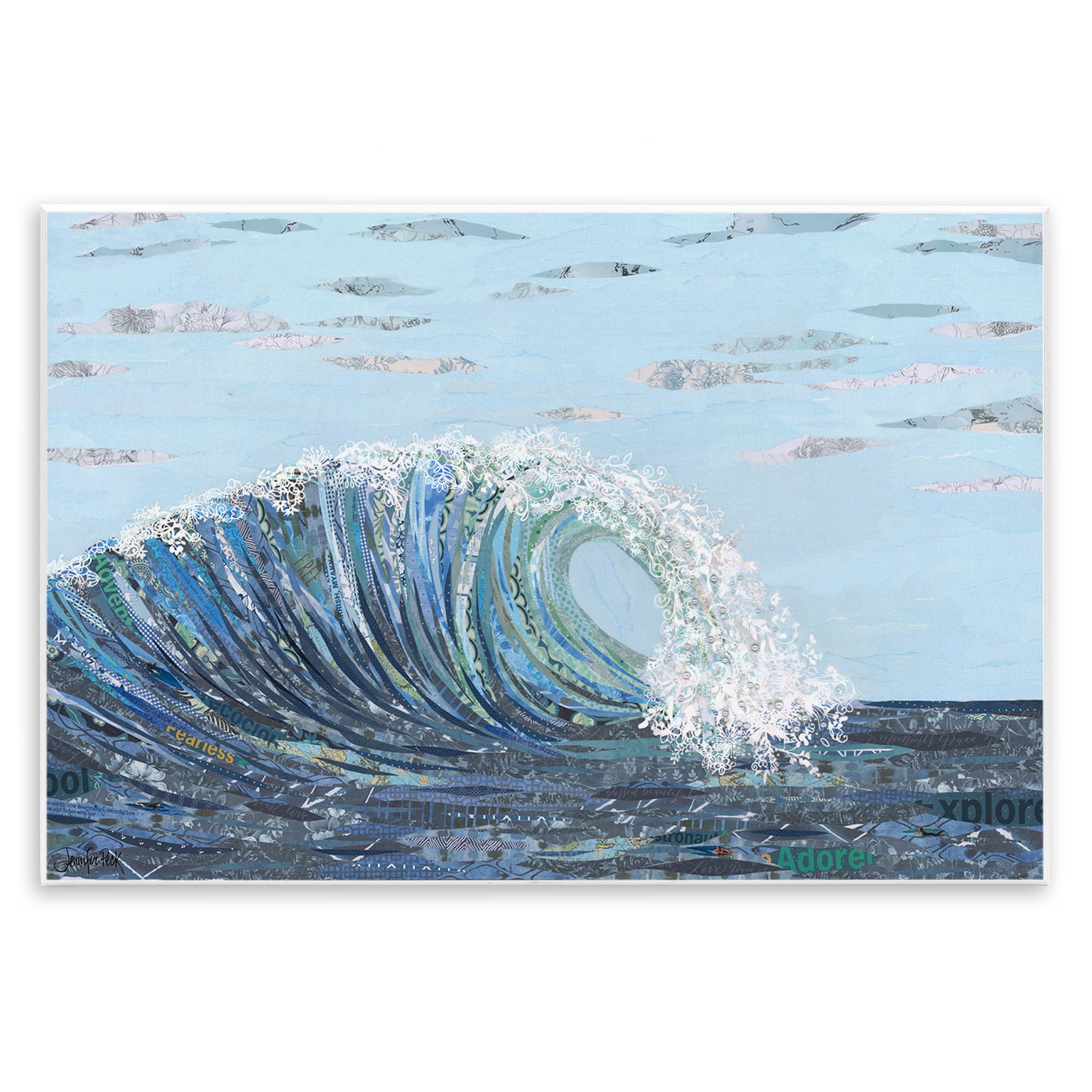 Stupell Industries Big Kahuna Wave Landscape Painting Unframed Art Print Wall Art, 19 x 13