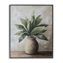 Stupell Industries Big Leaves House Plant Black Framed Giclee Art design by Petal Prints Design, 14 x 11