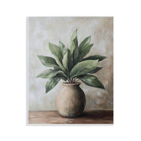 Stupell Industries Big Leaves House Plant Wall Plaque Art design by Petal Prints Design, 14 x 11