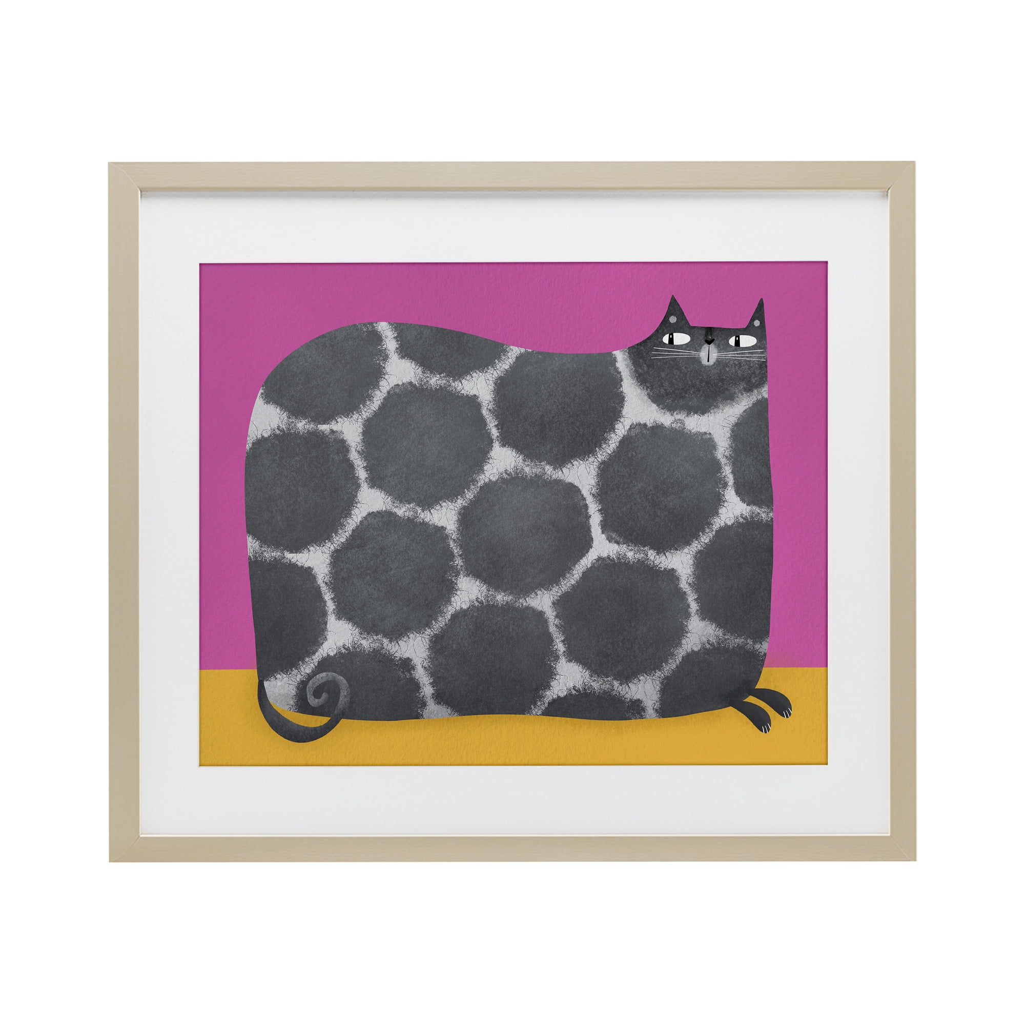 Stupell Industries Big Spots on Cat Birch Framed Print Under Glass, design by Gabriela Avila