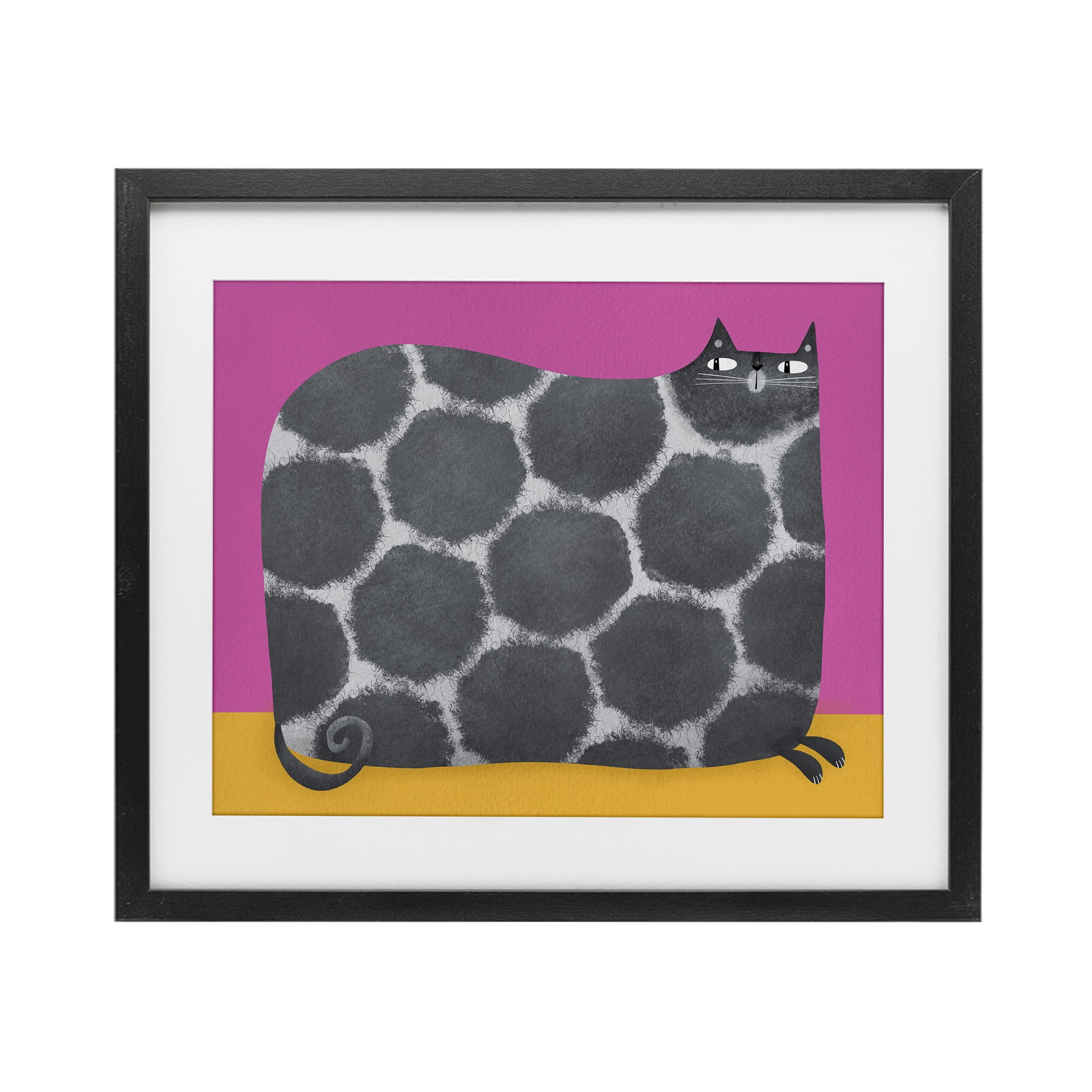 Stupell Industries Big Spots on Cat Black Framed Print Under Glass, design by Gabriela Avila