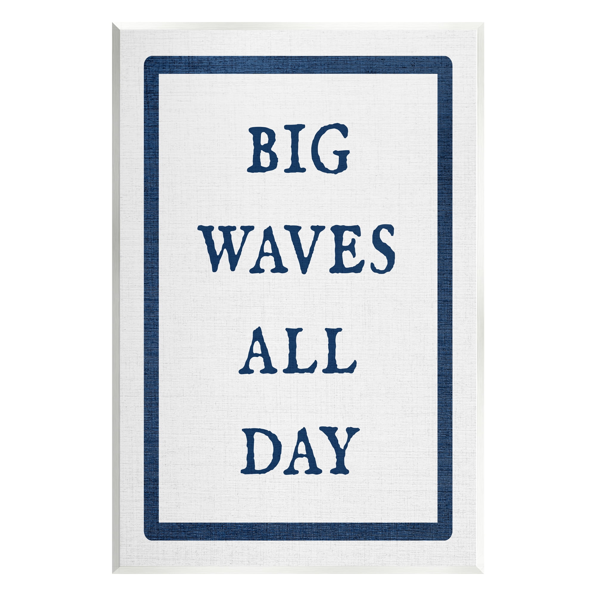 Stupell Industries Big Waves All Day Phrase Nature Painting Unframed Art Print Wall Art, 13 x 19