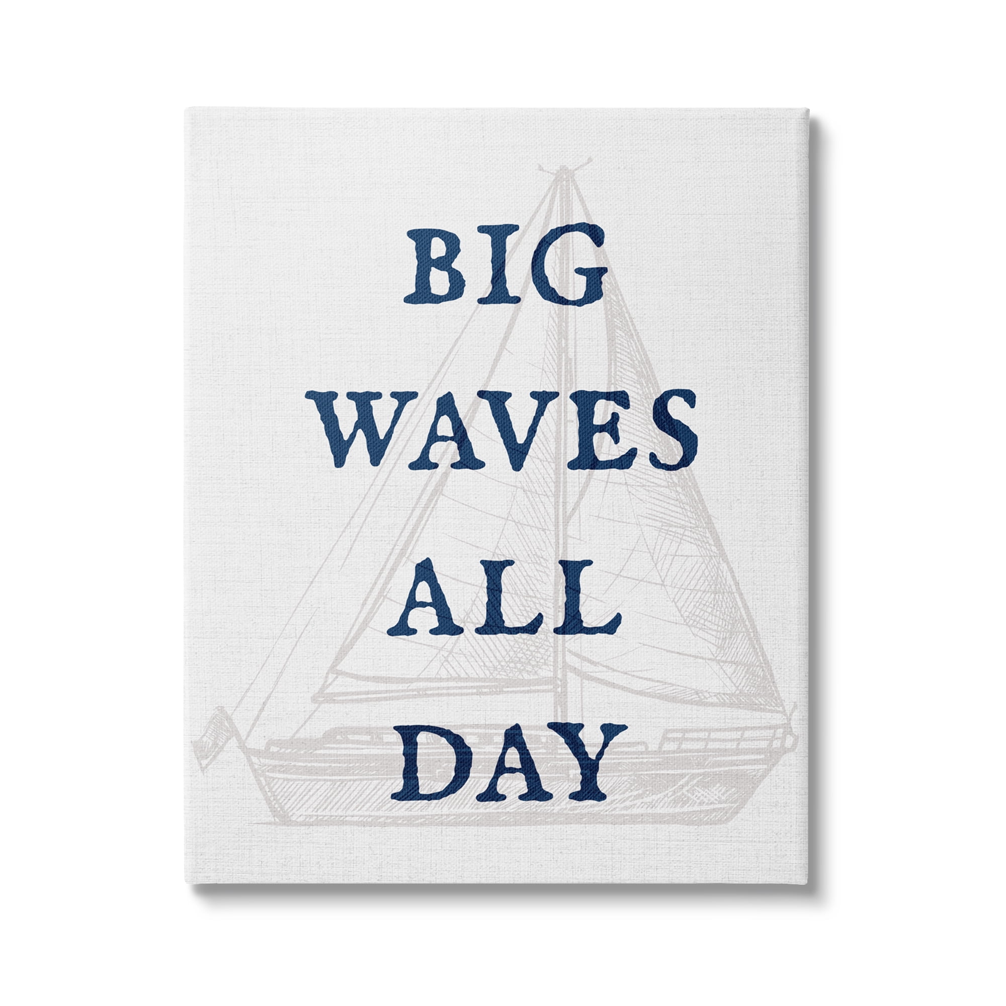 Stupell Industries Big Waves Nautical Phrase Transportation Painting Gallery Wrapped Canvas Art Print Wall Art, 30 x 40