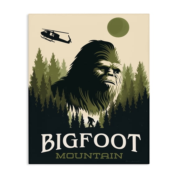 Stupell Industries Traditional Bigfoot Mountain Forest Canvas Art, 16 x 20, by Omar Escalante