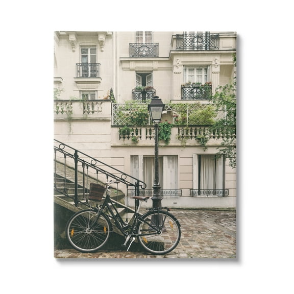 Stupell Industries Bike in Town Photography Travel & Places Photography Gallery Wrapped Canvas Print Wall Art, 16 x 20