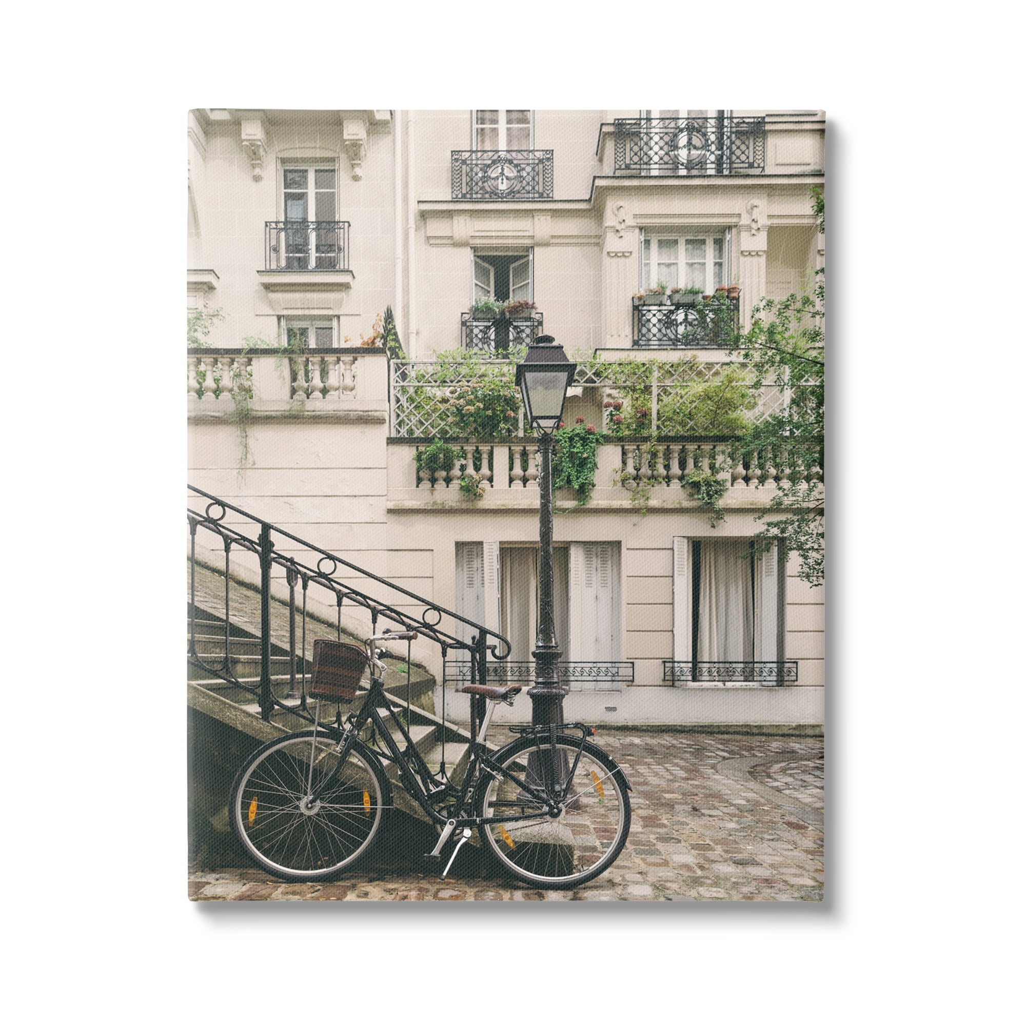 Stupell Industries Bike in Town Photography Travel & Places Photography Gallery Wrapped Canvas Print Wall Art, 24 x 30