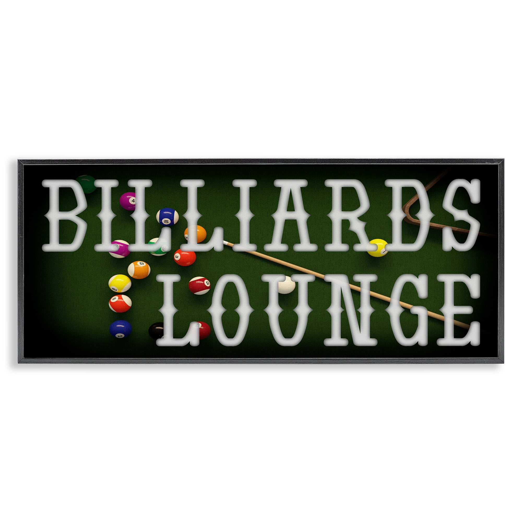 Stupell Industries Billiards Lounge Recreation Black Framed Giclee Art, design by Marcus Prime