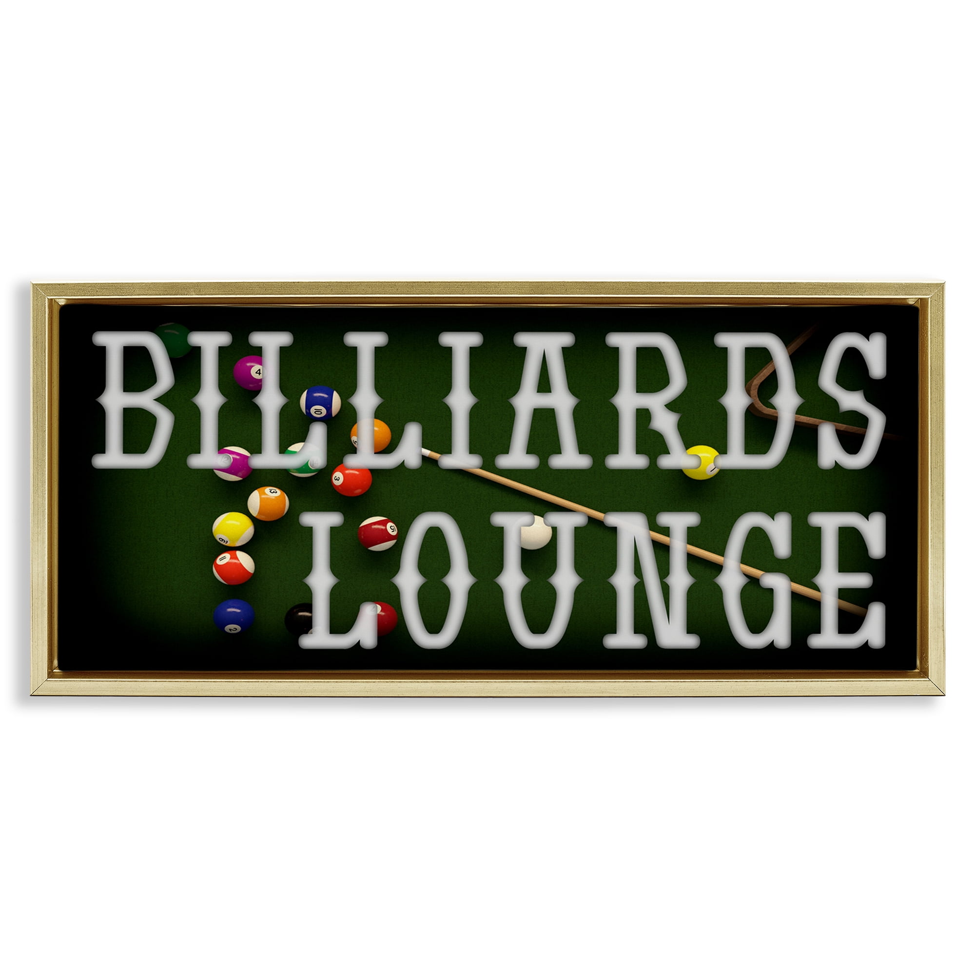 Stupell Industries Billiards Lounge Recreation Gold Framed Floater Canvas Wall Art, design by Marcus Prime