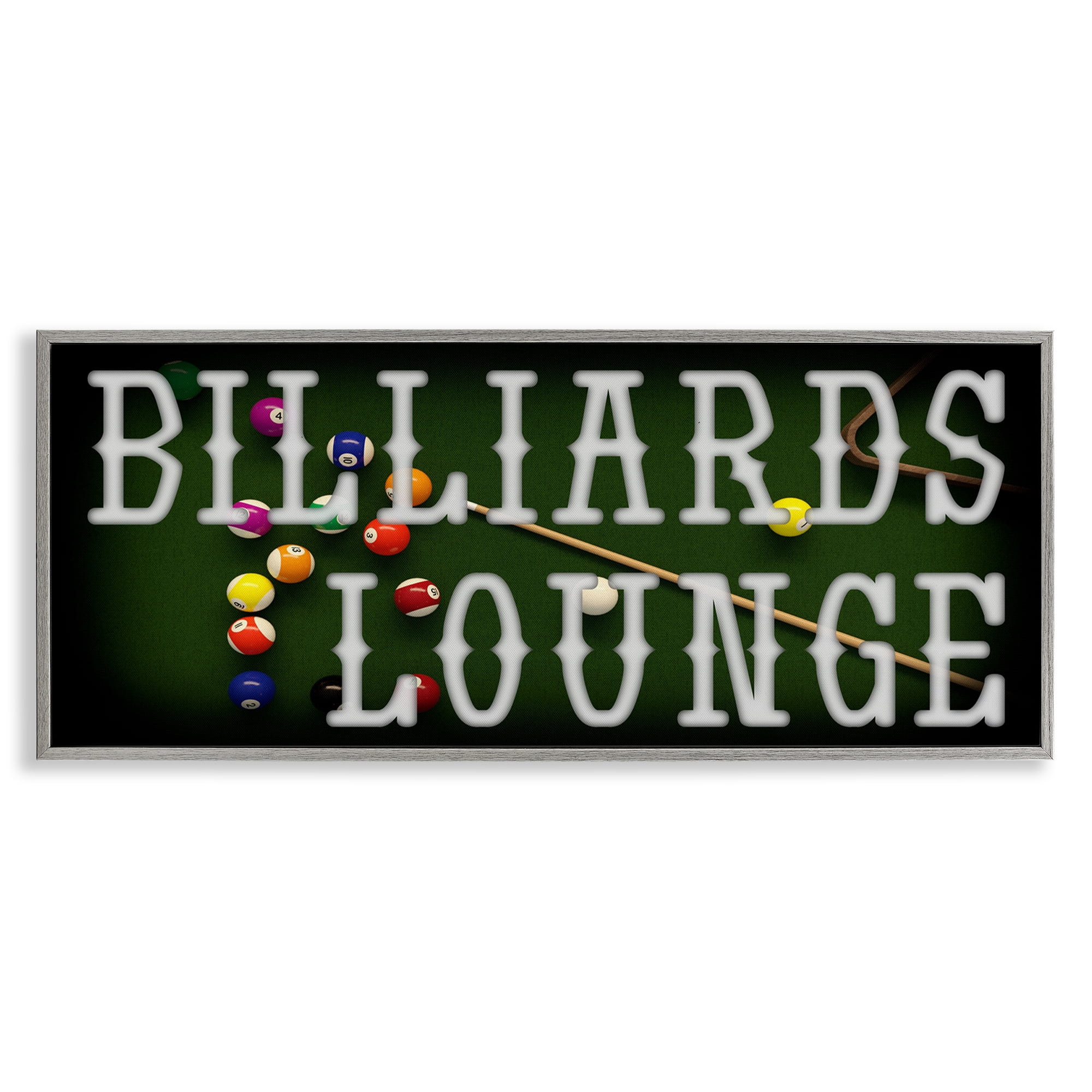 Stupell Industries Billiards Lounge Recreation Gray Framed Giclee Art, design by Marcus Prime