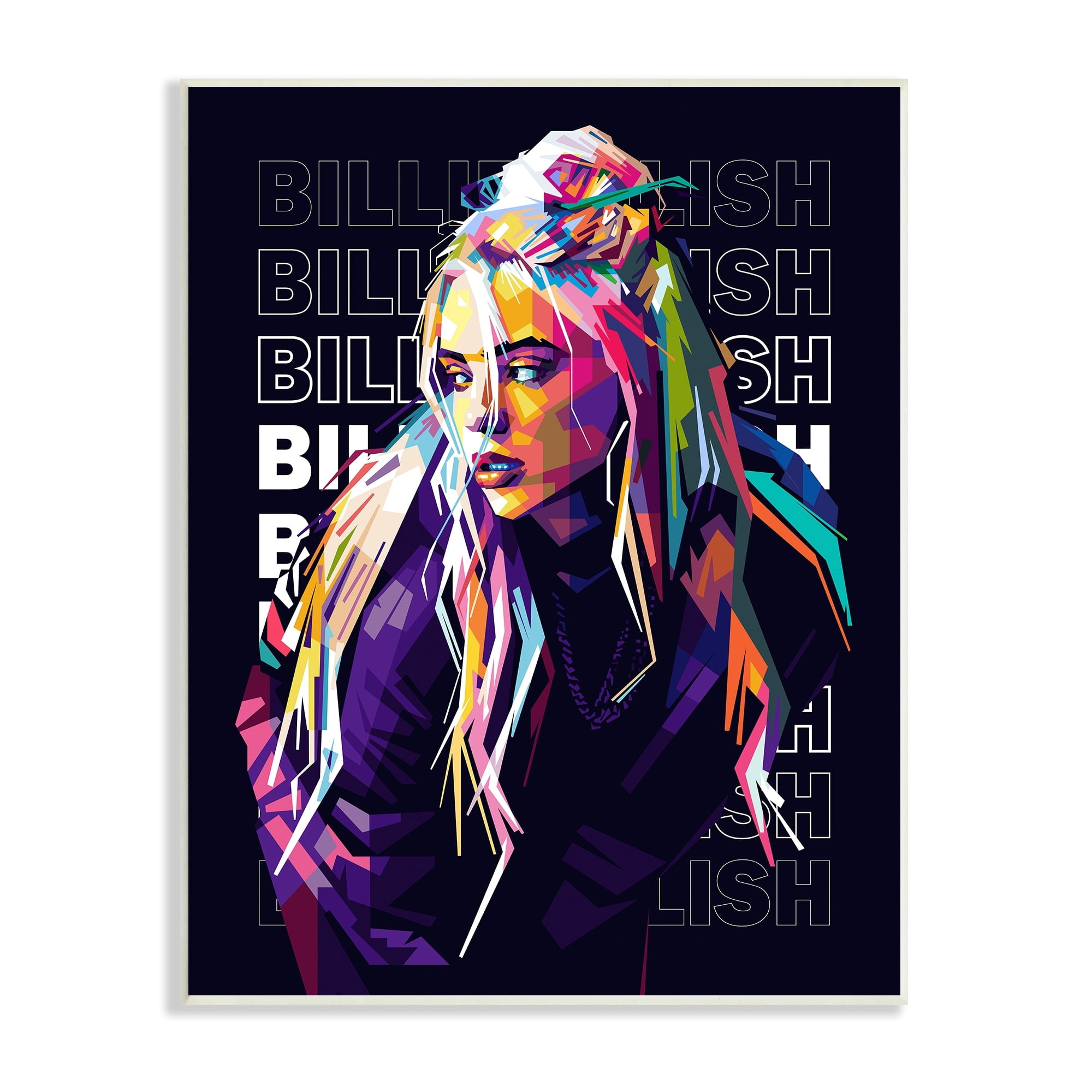 Stupell Industries Billie Eilish Modern Abstract Geometric Portrait Famous Figure, 10 x 15, Design by Birch&Ink