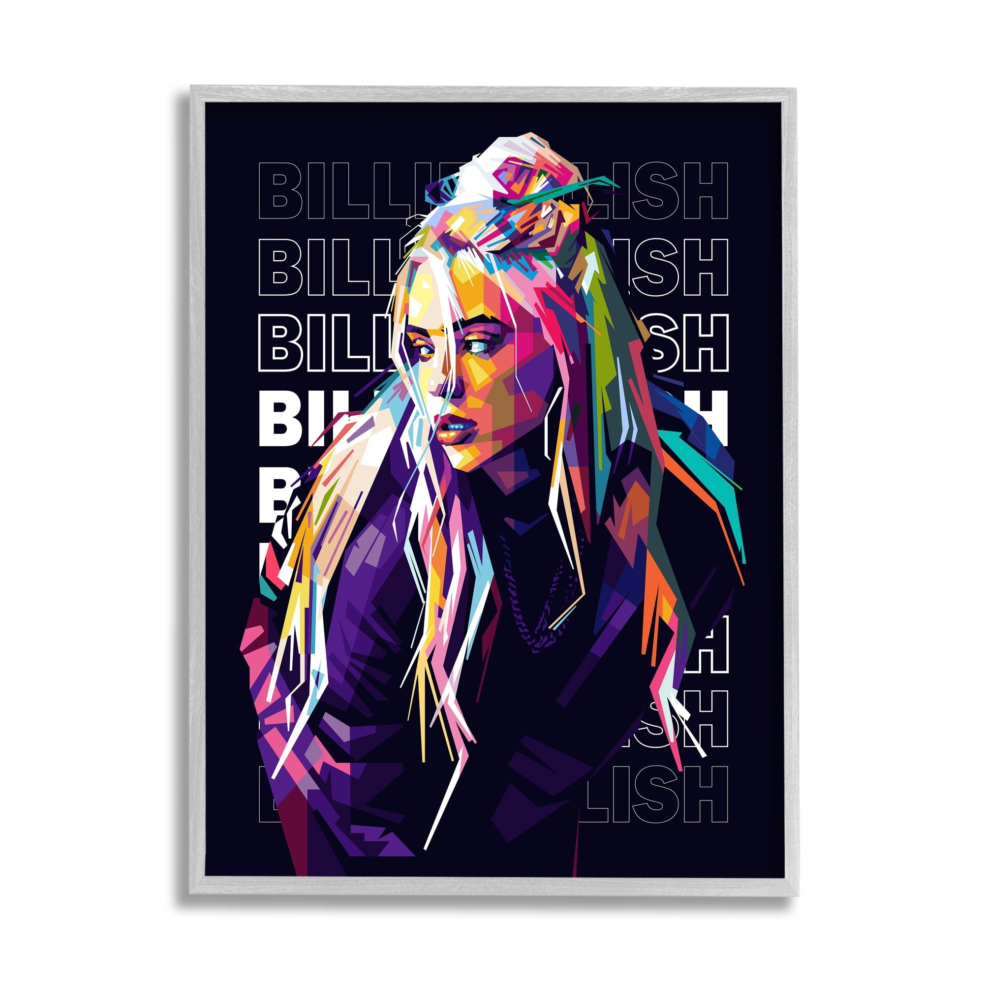 Stupell Industries Billie Eilish Modern Abstract Geometric Portrait Famous Figure, 11 x 14, Design by Birch&Ink
