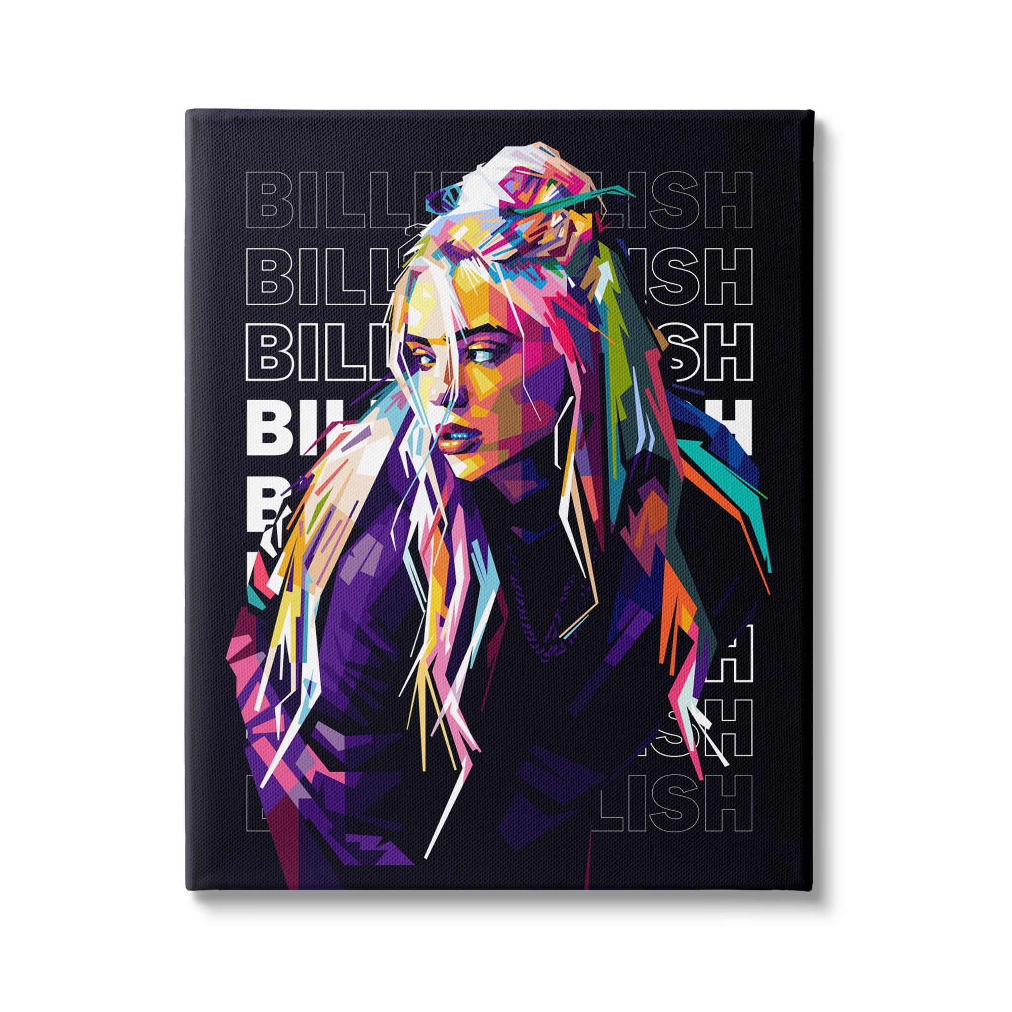 Stupell Industries Billie Eilish Modern Abstract Geometric Portrait Famous Figure, 30 x 40, Design by Birch&Ink