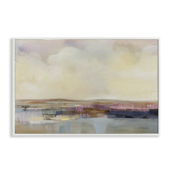 Stupell Industries Billowing Clouds Abstraction Landscape & Nature Painting White Framed Art Print Wall Art, 18 x 12
