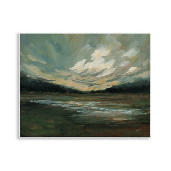 Stupell Industries Billowing Clouds Landscape Landscape & Nature Painting Unframed Art Print Wall Art, 14 x 11