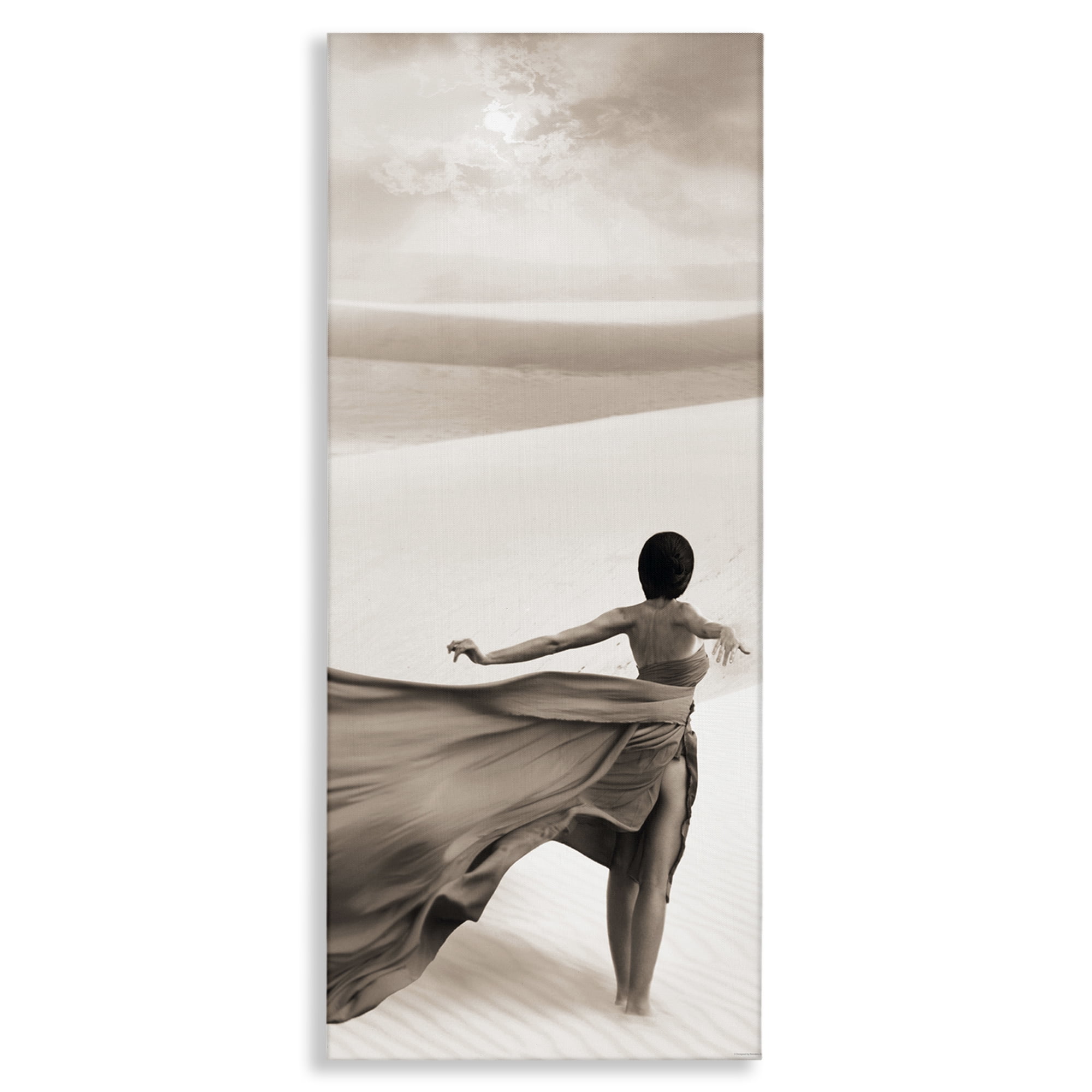 Stupell Industries Billowing Dress in Desert People Painting Wrapped Canvas Art Print Wall Art, 13 x 30
