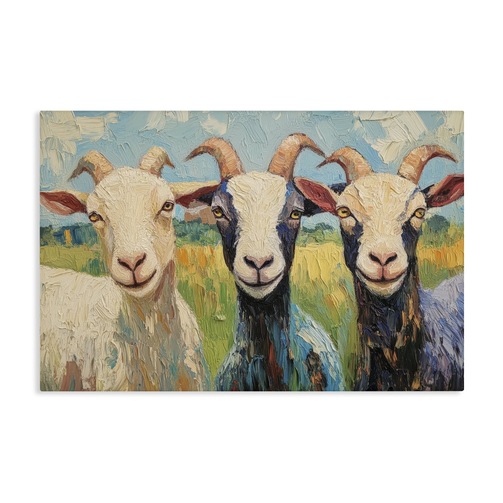 Stupell Industries Billy Goats in Bright Pasture Canvas Wall Art, design by Petal Prints Design