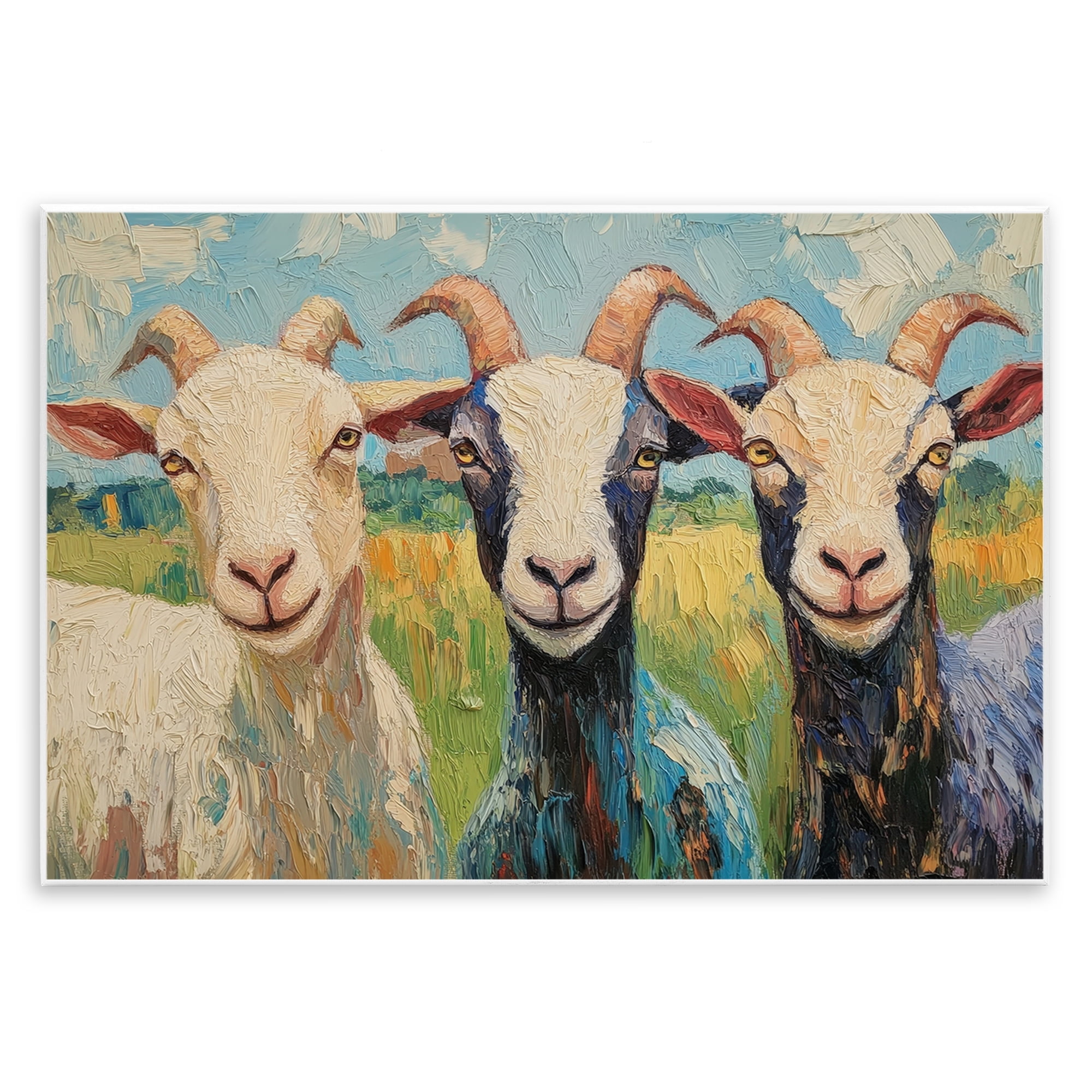 Stupell Industries Billy Goats in Bright Pasture Wall Plaque Art, design by Petal Prints Design