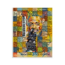 Stupell Industries Billy Joel Collage People Drawing Unframed Art Print Wall Art, 11 x 14
